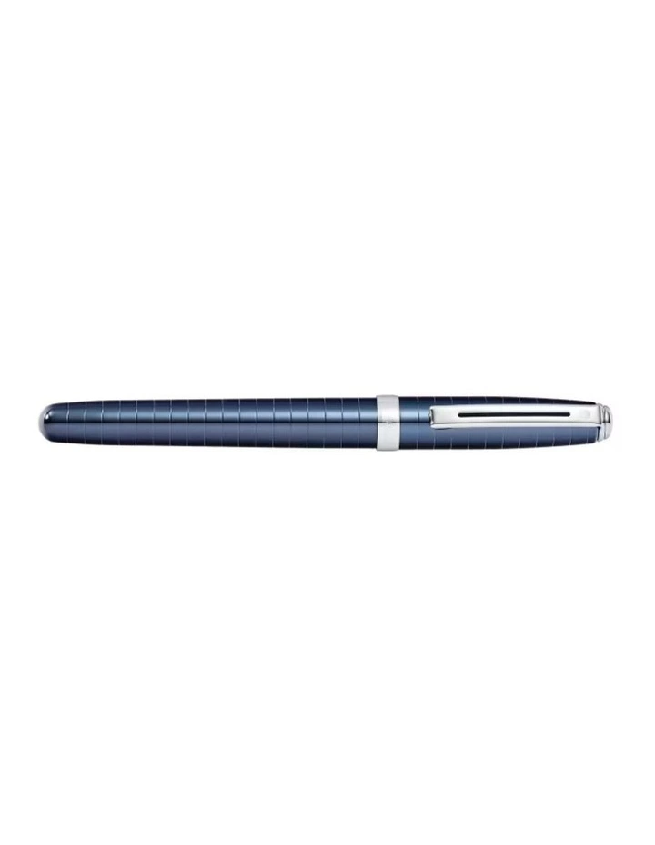 PVD Engraved Lines Fine Fountain Pen in Prelude Cobalt Blue image 3