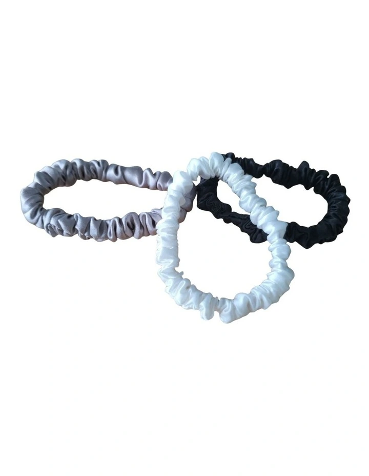 White Lotus Luxurious Cruelty Free 100% Mulberry Silk Scrunchies Pack Of 3 image 1