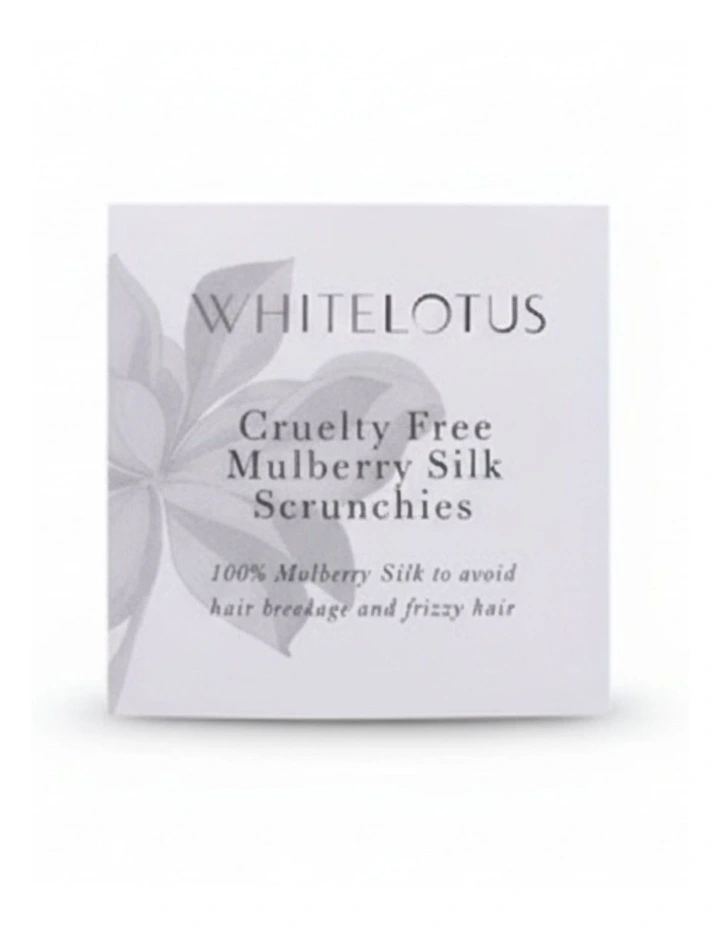 White Lotus Luxurious Cruelty Free 100% Mulberry Silk Scrunchies Pack Of 3 image 4