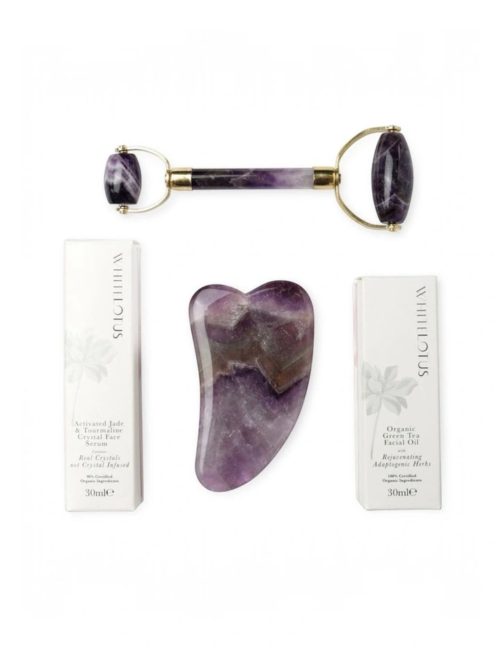 White Lotus Premium Amethyst Crystal Facial Set image 1