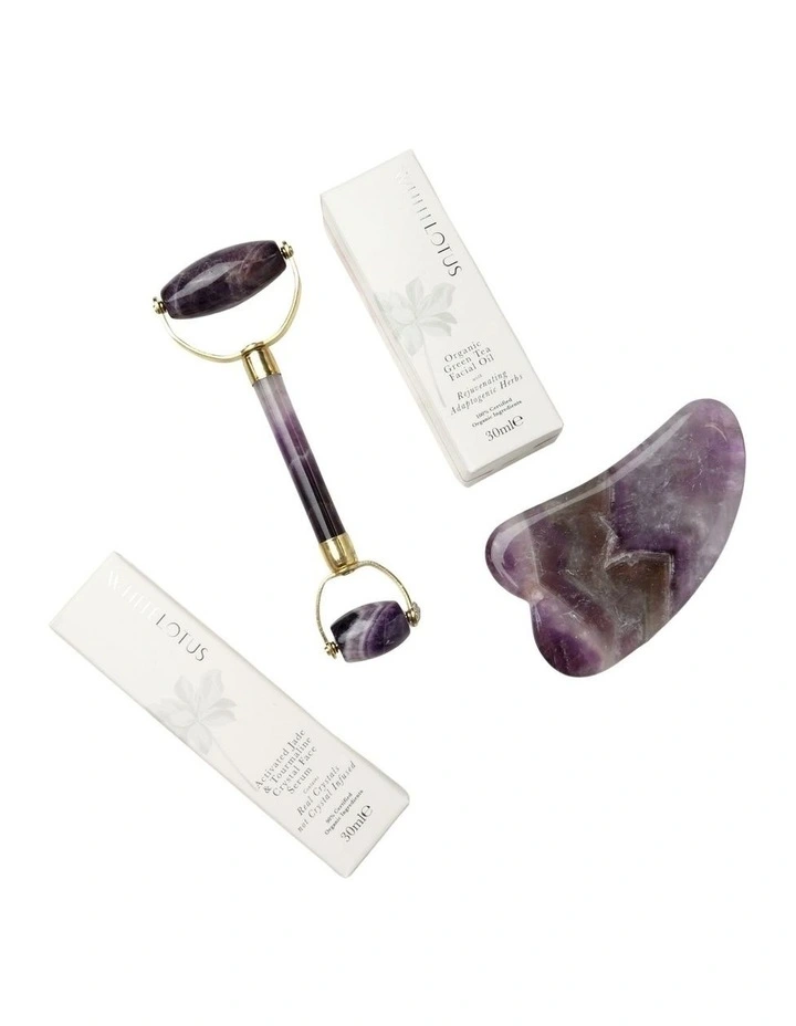 White Lotus Premium Amethyst Crystal Facial Set image 2