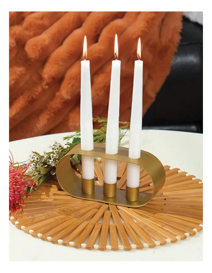3pc Annabel Trends Jewel Long Taper Candles Soy Beeswax White 30cm image 3