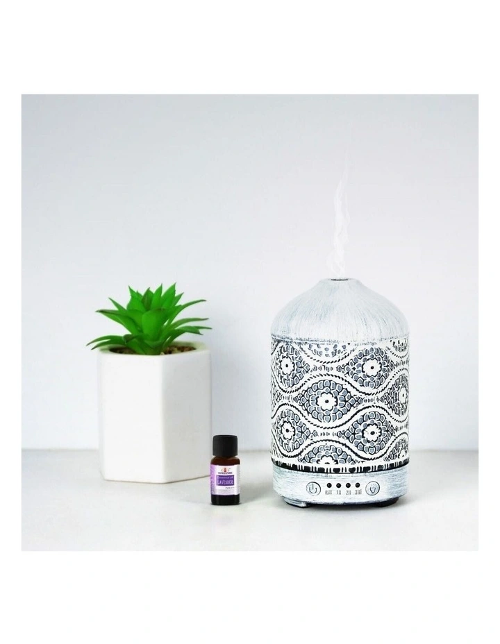 mbeat activiva Metal Essential Oil & Aroma Diffuser 100ml - White image 2