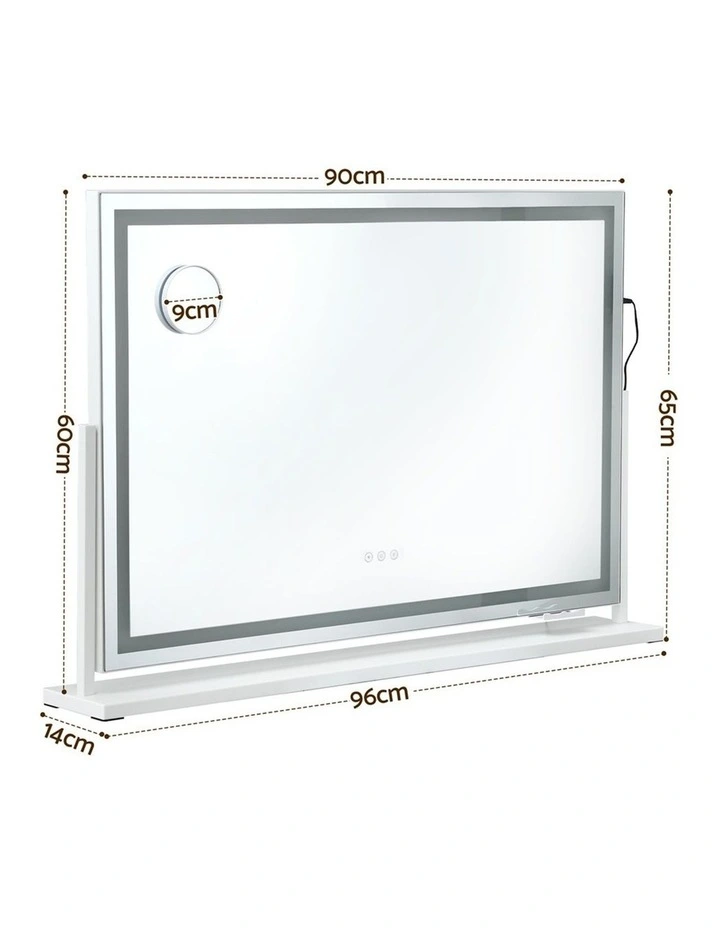 90x60cm Makeup Mirror 360 degree Rotatable Vanity Mirror 10x magnifing image 2