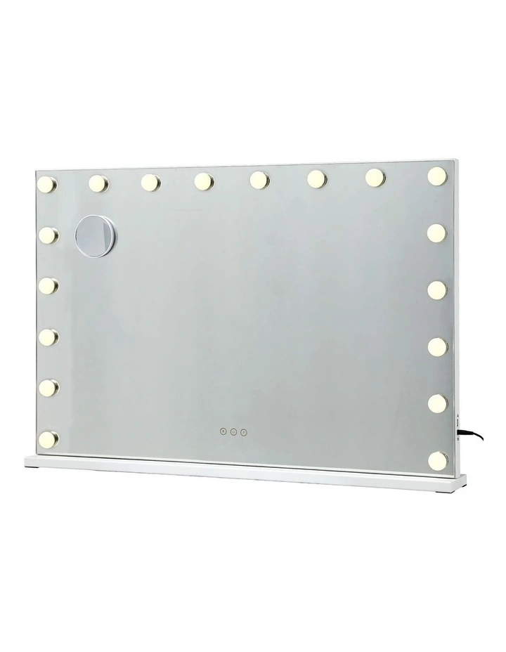 90x60cm Makeup Mirror Large Hollywood Vanity Mirror with 18 Dimmable LED Bulbs image 1