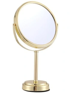 Makeup Mirror 20x20cm 1X 5X Magnifying Rotation Tabletop Gold