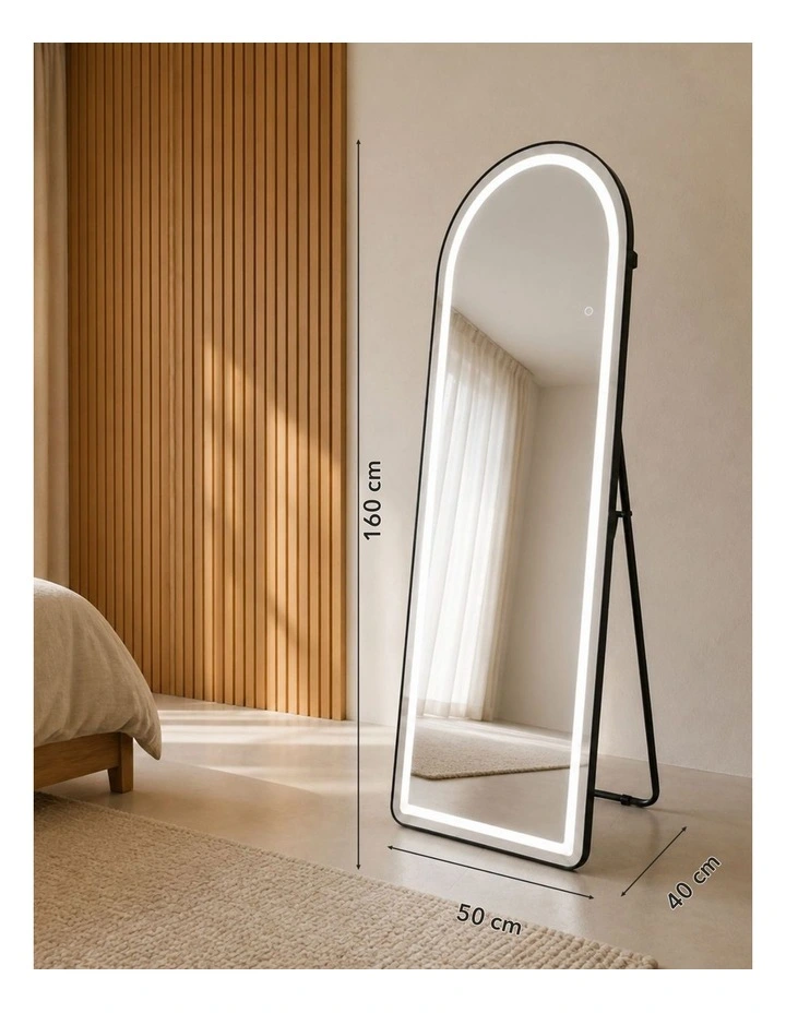 Full-Length Hanging Mirror 160x50cm with LED Lights, Touch Control, USB & Type-C Output image 2
