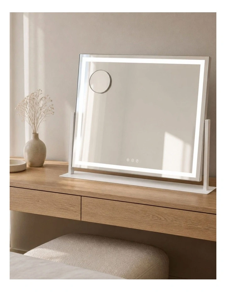 LED Makeup Mirror 64cm x 50.3cm with Adjustable Brightness & Magnifying Mirror image 6