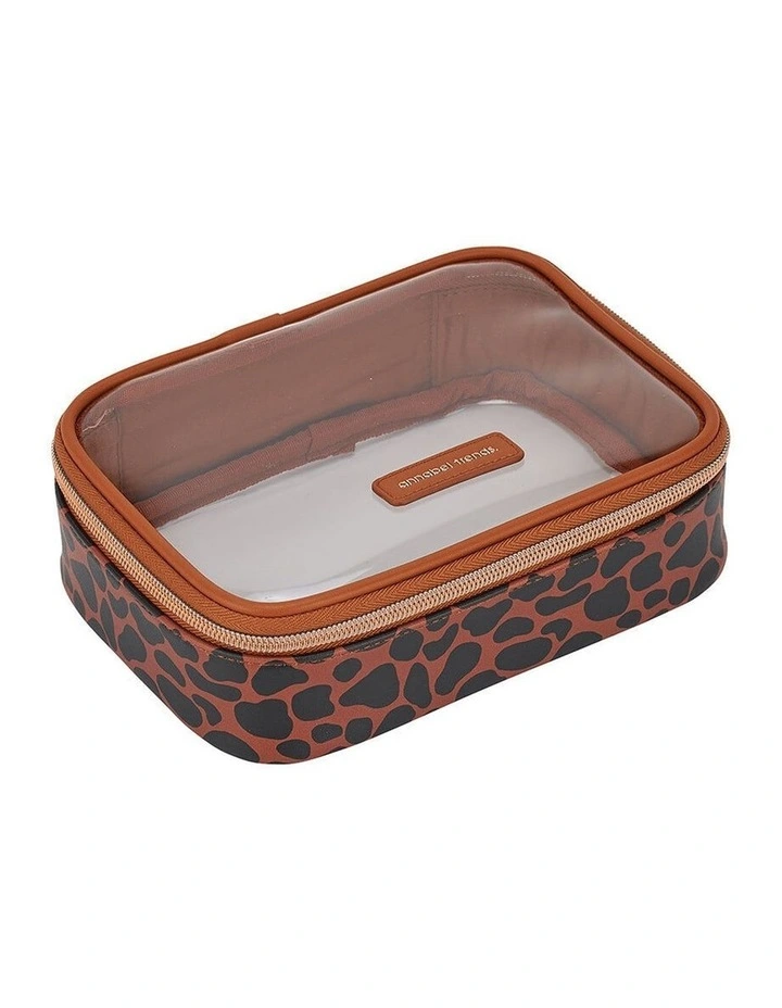 2pc Annabel Trends Vanity Beauty Box Organiser Spot Print Clear Top Set image 3