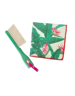 2pc Vigar Beach Brush Cloth Set Sand Remover Assorted 29cm