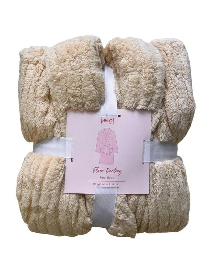 Fleur Darling Fluffy Robe in Beige image 4