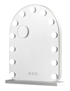 LED Bulb Light with 5x Magnification Makeup Mirror 40x50cm in White Arch