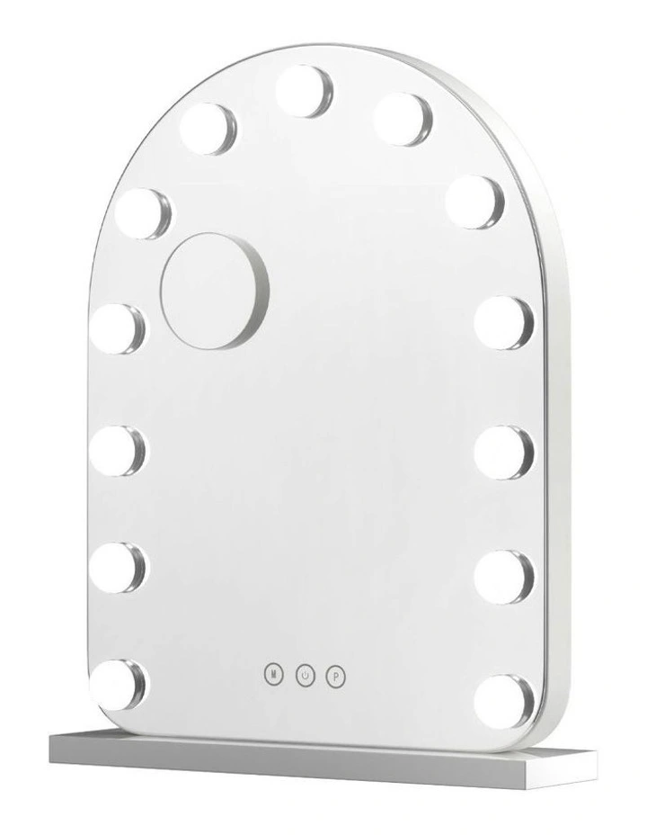 LED Bulb Light with 5x Magnification Makeup Mirror 40x50cm in White Arch image 1
