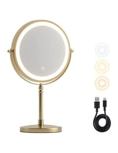 Lighted Makeup Mirror in Gold
