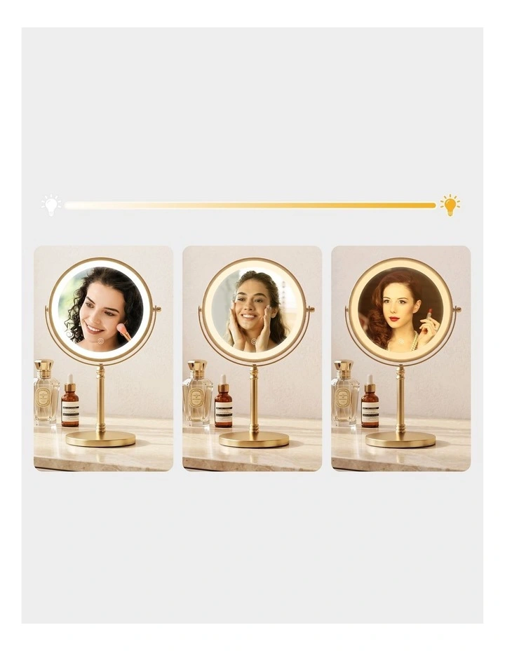 Lighted Makeup Mirror in Gold image 6