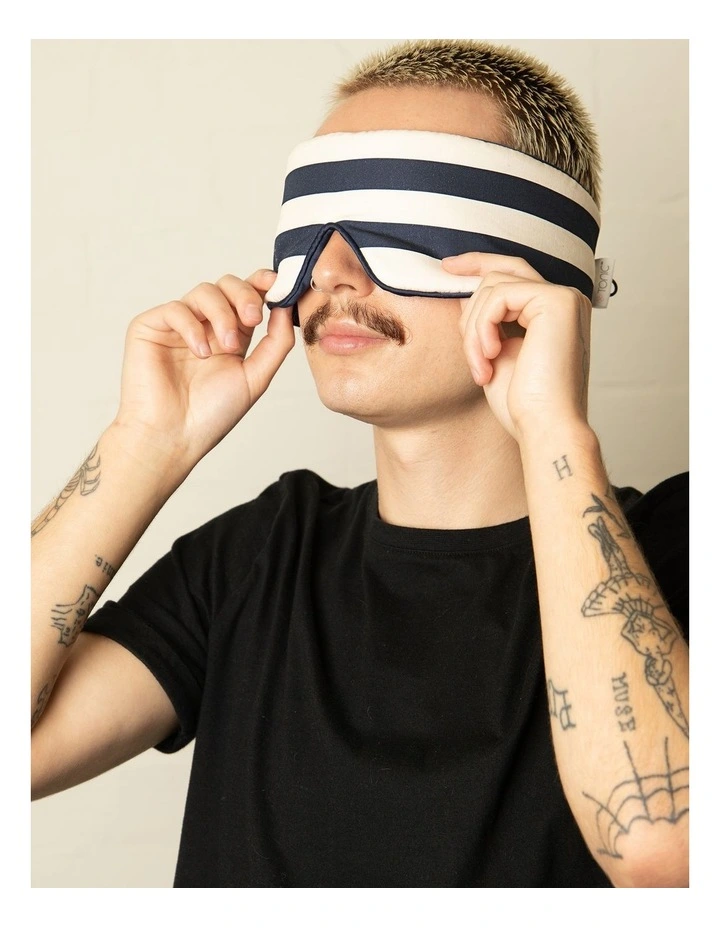 Men's Kit Deep Rest Eye Mask in Classic Navy Stripe image 2