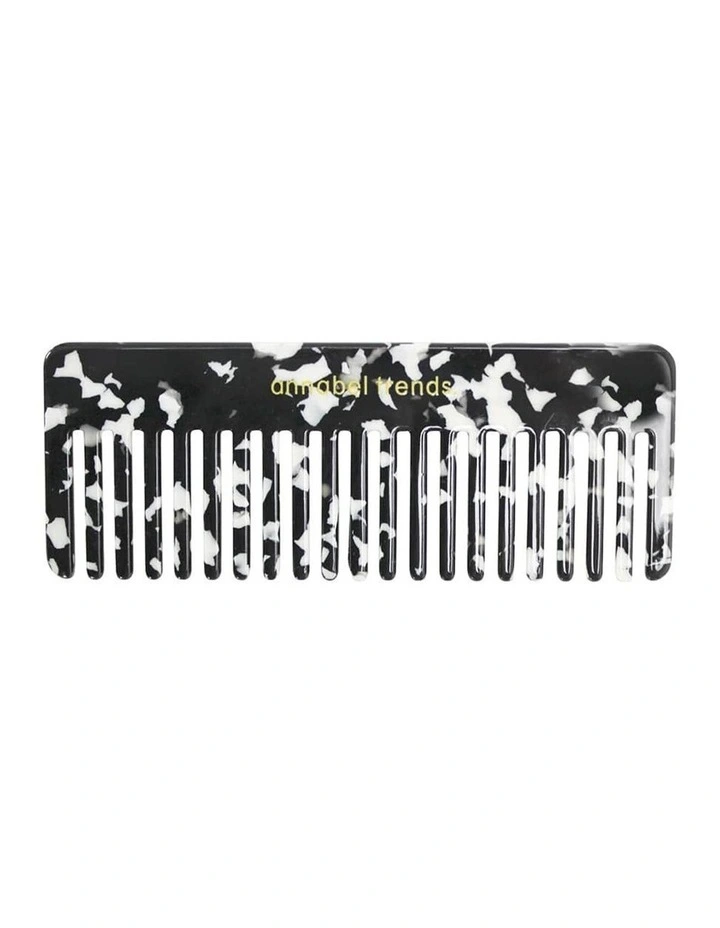 Annabel Trends Tamed Hair Comb Rectangle 15cm Black White Styling Tool image 1
