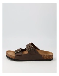 Karra Mocca Crazyhorse Leather Slides
