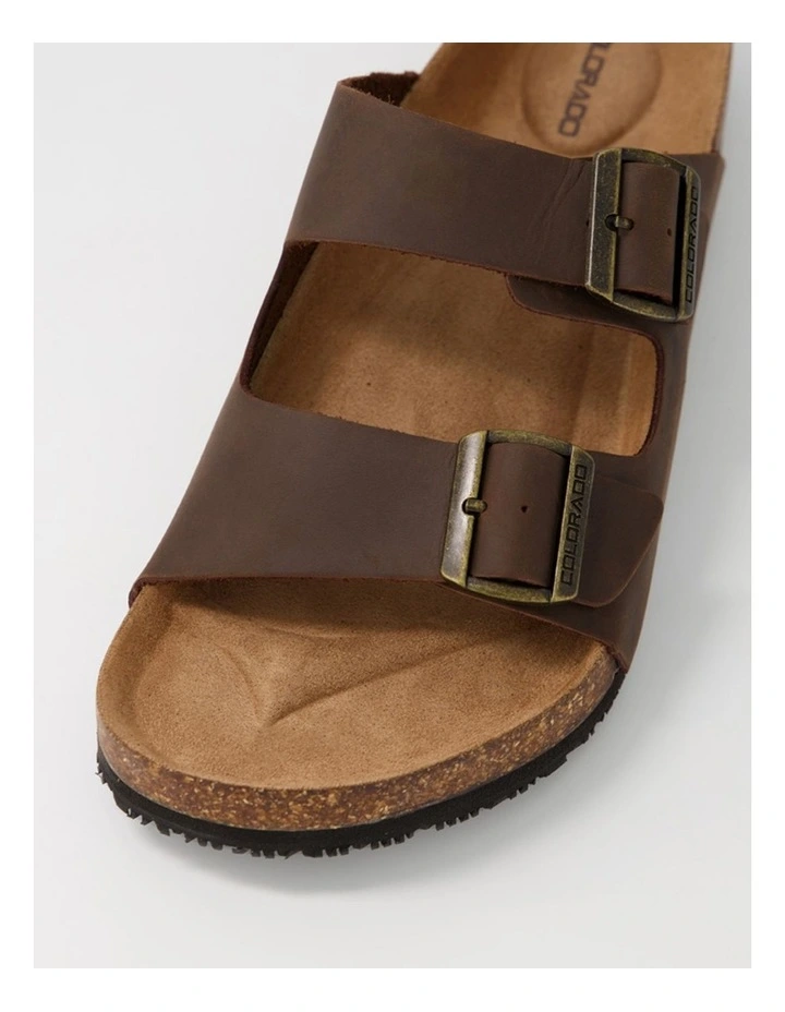 Karra Mocca Crazyhorse Leather Slides image 4