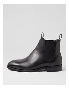 Drover Black Leather Chelsea Boots