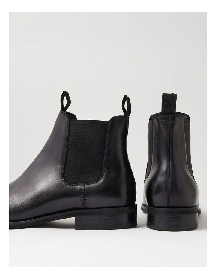Drover Black Leather Chelsea Boots image 5