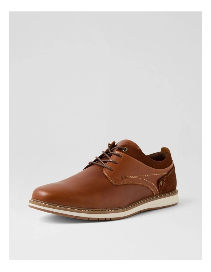 Shaggy Cognac Leather Lace Up Flats image 2