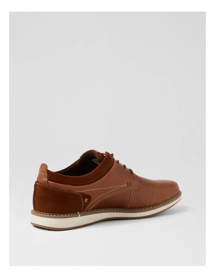 Shaggy Cognac Leather Lace Up Flats image 3
