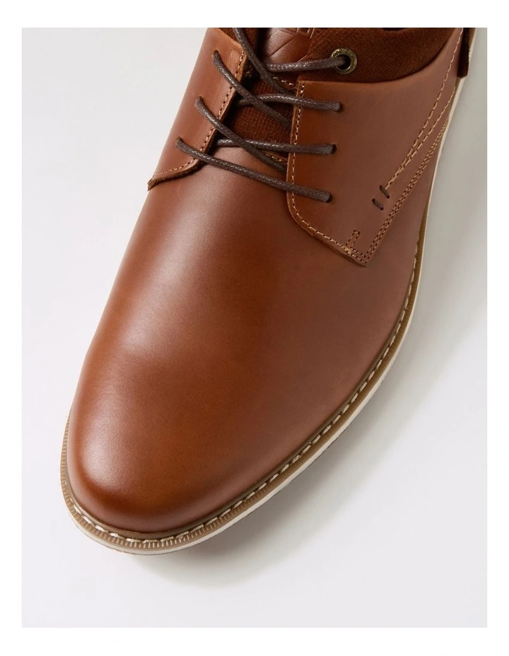 Shaggy Cognac Leather Lace Up Flats image 4