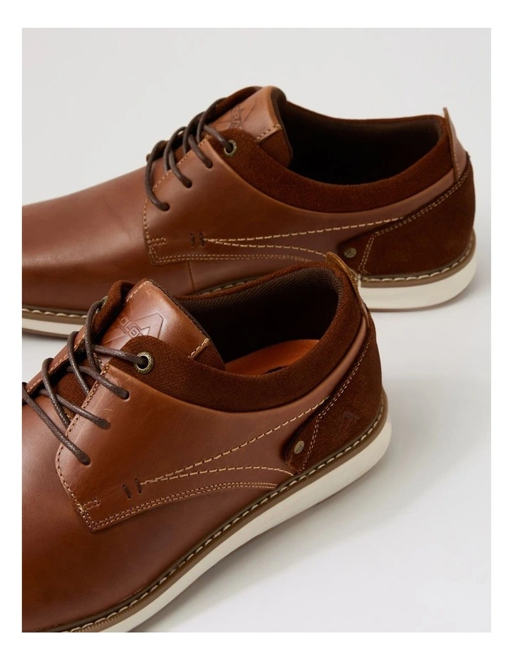 Shaggy Cognac Leather Lace Up Flats image 5