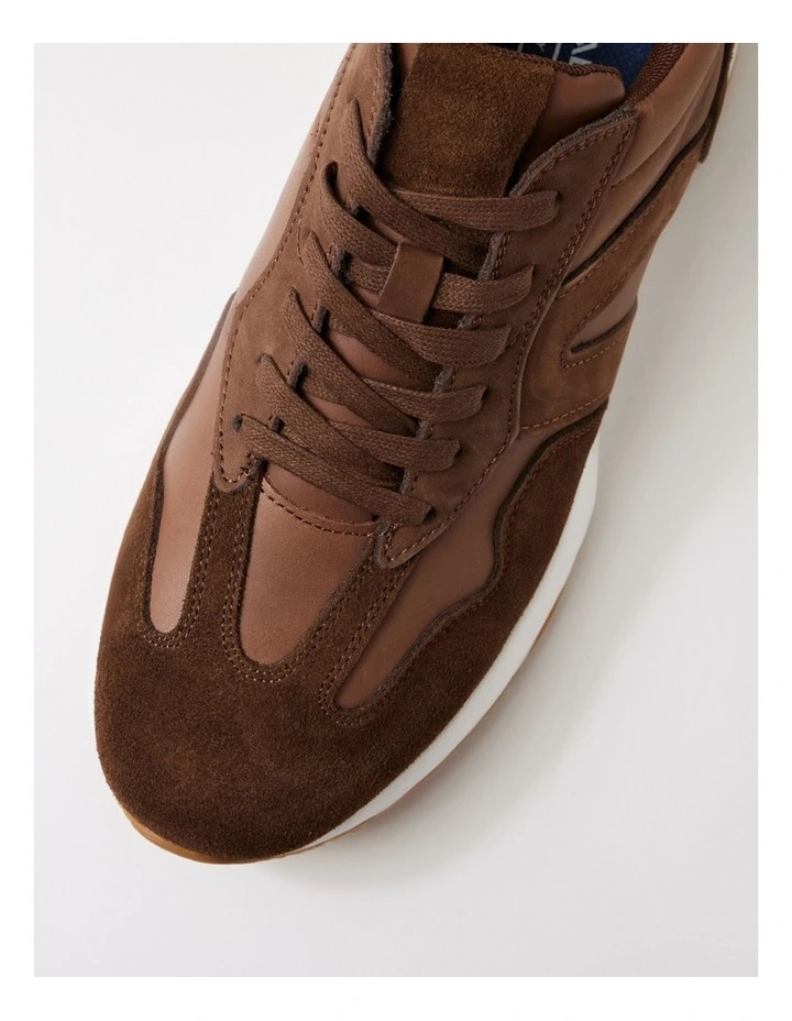 Crescent Brown Leather Sneakers image 4