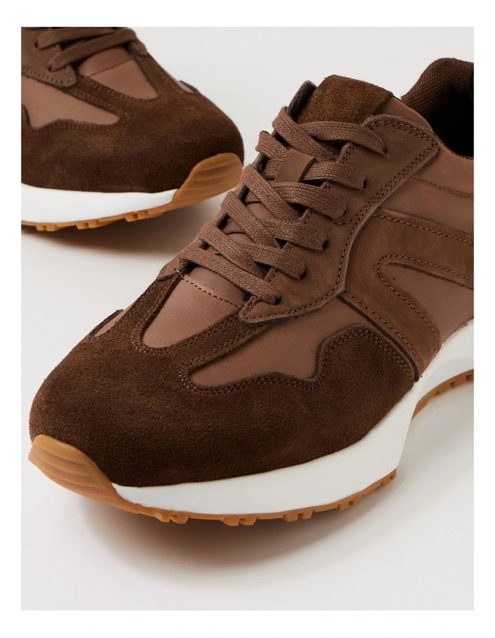 Crescent Brown Leather Sneakers image 5