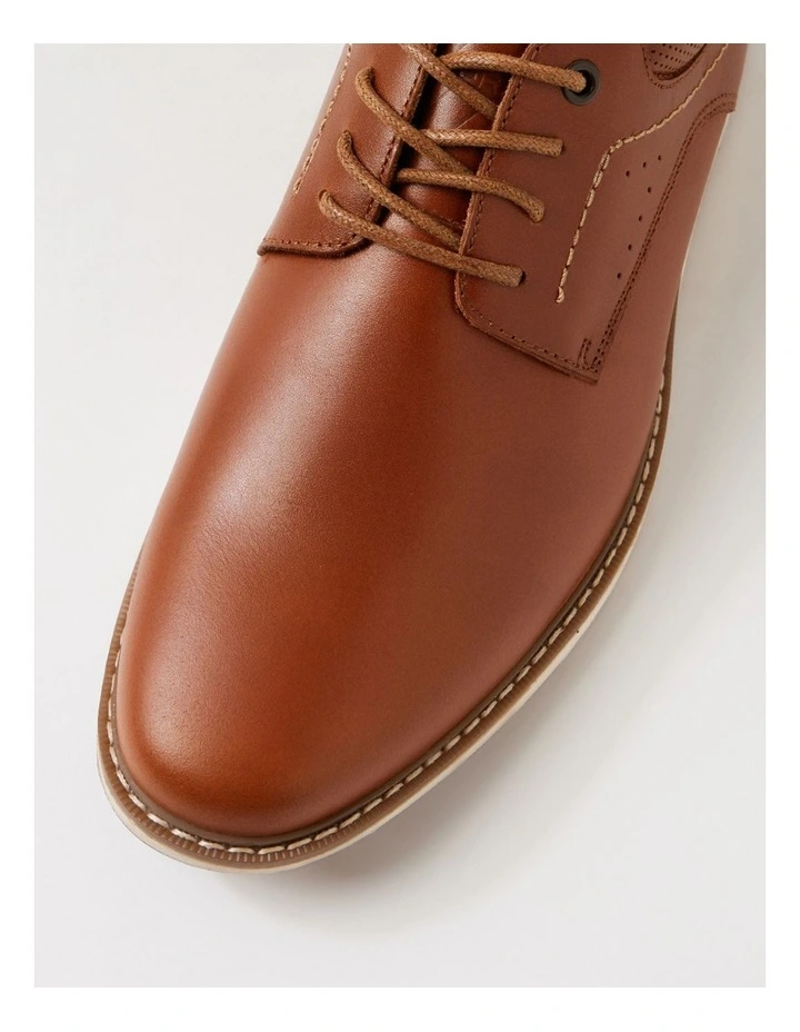 Shargo Tan Leather Lace Up Flats image 4