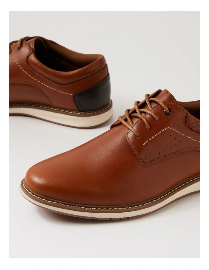 Shargo Tan Leather Lace Up Flats image 5