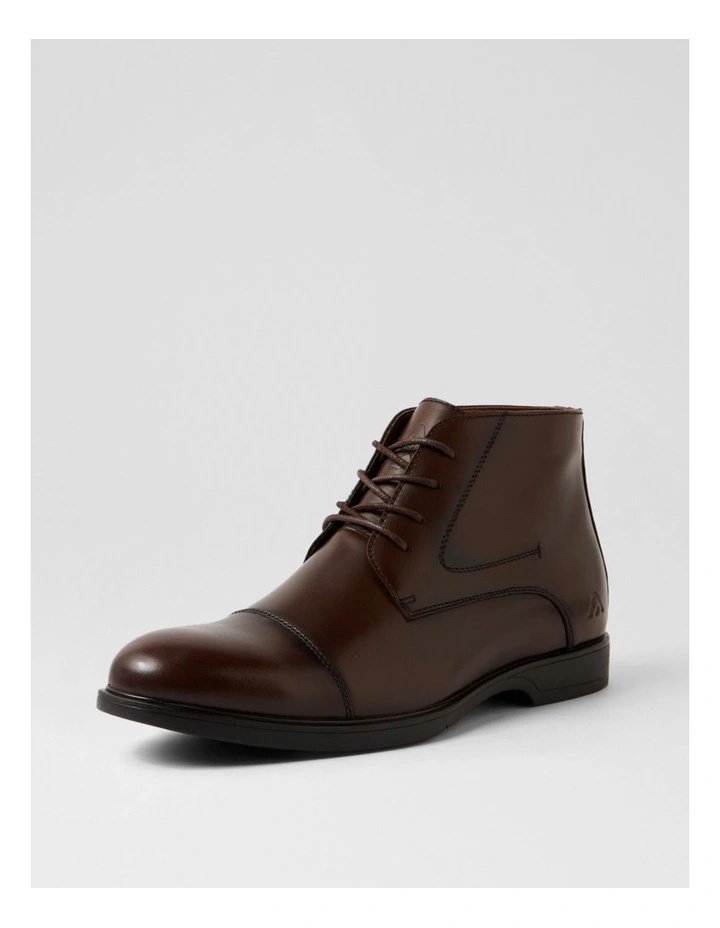 Formal Brown Leather Lace Up Boots image 2