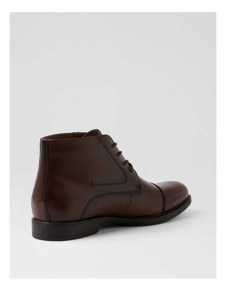 Formal Brown Leather Lace Up Boots image 3