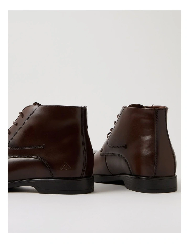 Formal Brown Leather Lace Up Boots image 5