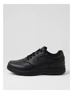 Reset Lace M Black Leather Lace Up Flats
