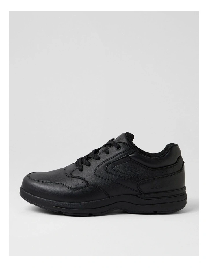 Reset Lace M Black Leather Lace Up Flats image 1