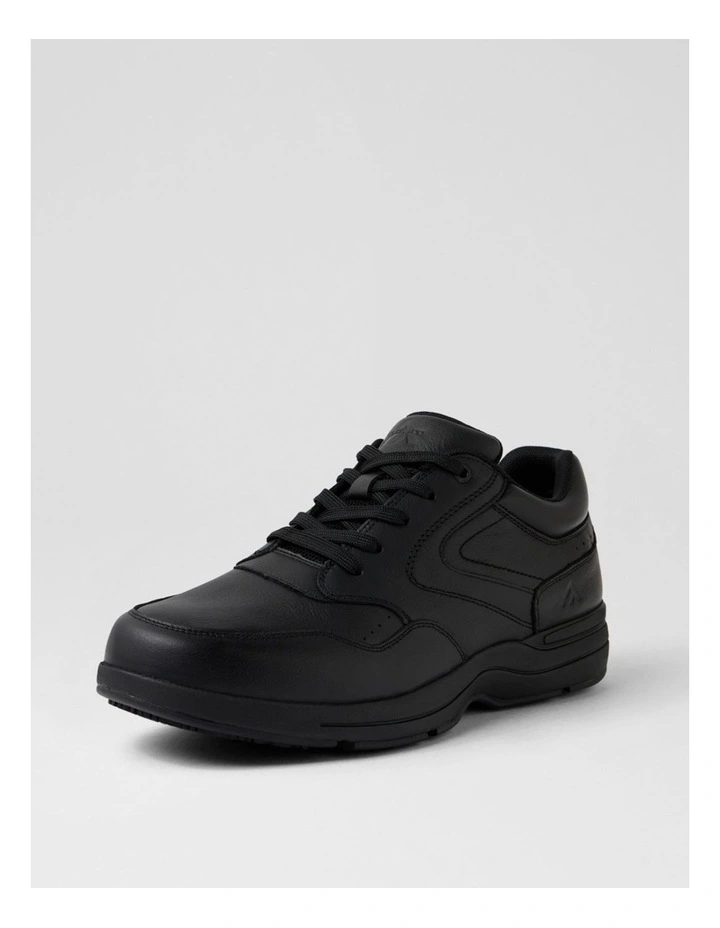 Reset Lace M Black Leather Lace Up Flats image 2