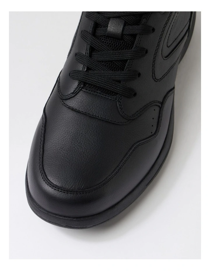 Reset Lace M Black Leather Lace Up Flats image 4