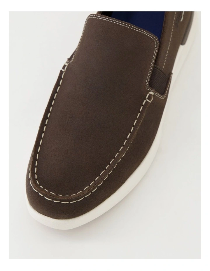 Transit Dark Brown Suede Flat Shoes image 4