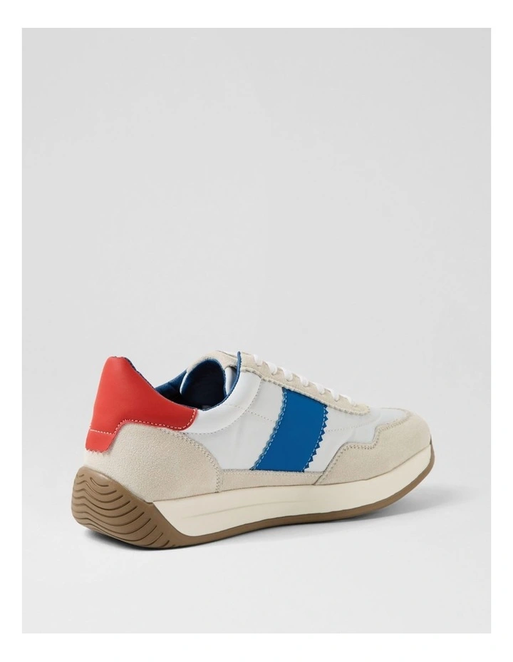 Larny White Blue Red Suede Nylon Sneakers image 3