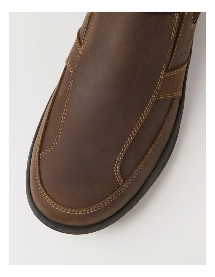 Telva Brown Crazyhorse Leather Flat Shoes image 4