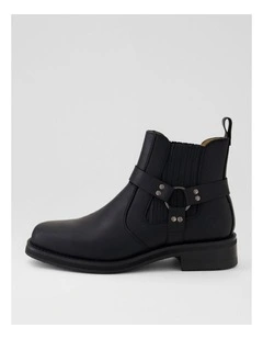 Moto Black Crazyhorse Leather Chelsea Boots