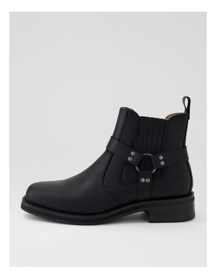 Moto Black Crazyhorse Leather Chelsea Boots image 1