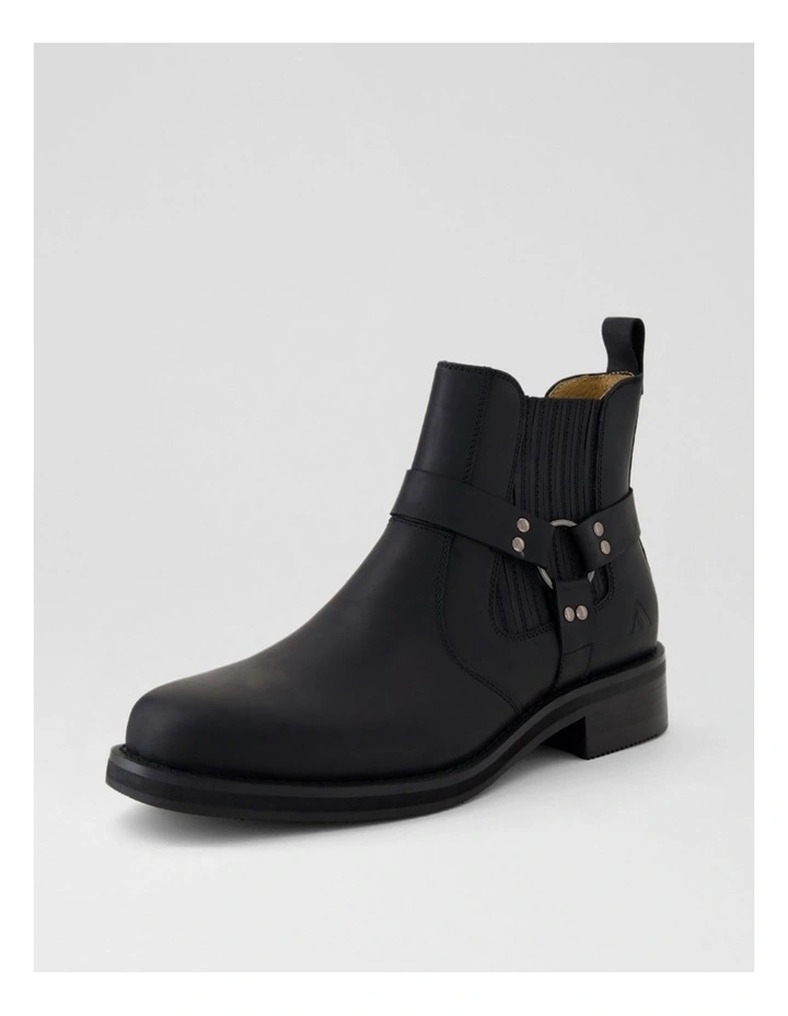 Moto Black Crazyhorse Leather Chelsea Boots image 2