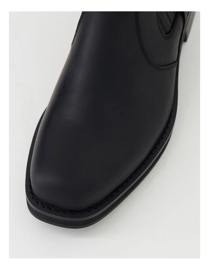 Moto Black Crazyhorse Leather Chelsea Boots image 4