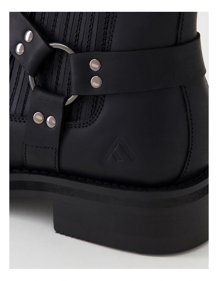 Moto Black Crazyhorse Leather Chelsea Boots image 5