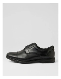 C Paul Black Leather Lace Up Dress Shoes