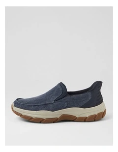 Kanza Dark Navy Canvas Flat Shoes